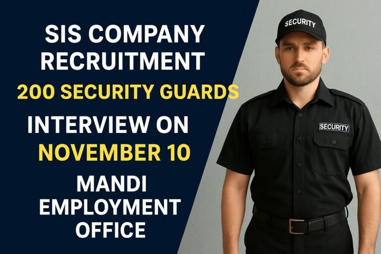 Bilaspur : एसआईएस कंपनी में 200 सुरक्षा गार्ड की भर्ती, 10 नवंबर को मंडी रोजगार कार्यालय में साक्षात्कार