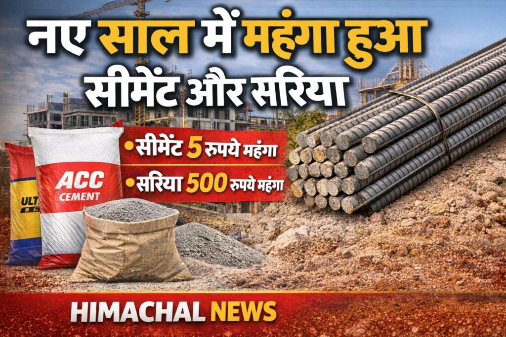 Himachal Cement Price Hike : नए साल में 5 रुपये बढ़े सीमेंट के दाम, सरिया 500 रुपये महंगा