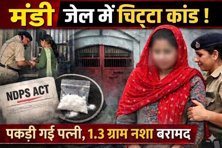 Mandi : पति को चिट्टा पहुंचाने जेल पहुंची पत्नी, सुरक्षा जांच में पकड़ी गई, 1.3 ग्राम नशा बरामद