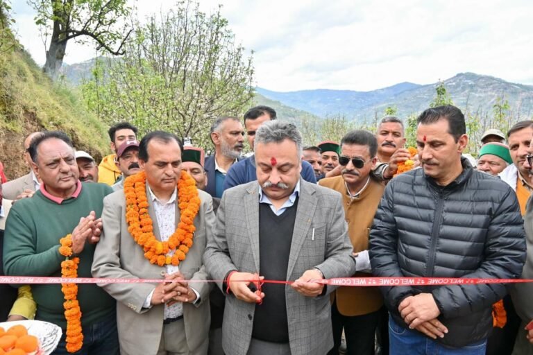 Education Minister Rohit Thakur inaugurating Humran and Uper Prem Nagar connecting roads in Jubbal, Himachal Pradesh