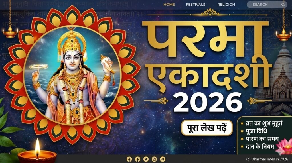 Parama Ekadashi 2026 : आज रखा जाएगा परमा एकादशी व्रत, जानें शुभ मुहूर्त, पूजा विधि और धार्मिक महत्व